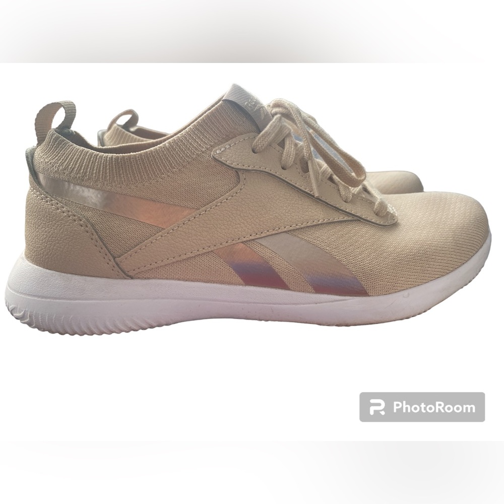 Reebok Sneakers womens Size 8.5 8 1/2 Athletic Walking Shoes Cream Rose Gold - Picture 2 of 9